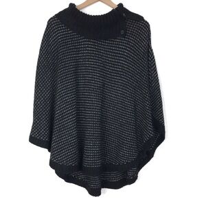 BCX Knit Cowl Neck Poncho Sweater One Size